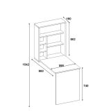 Scrivania Bianco 5 Ripiani 6 Vani 59x90x74h cm, con Libreria - Veglio