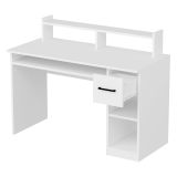 Scrivania Bianco 5 Ripiani un Cassetto 99x120x55h cm, 5 Vani - Roletto