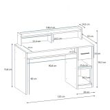 Scrivania Bianco 5 Ripiani un Cassetto 99x120x55h cm, 5 Vani - Roletto
