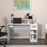 Scrivania Bianco 5 Ripiani un Cassetto 99x120x55h cm, 5 Vani - Roletto