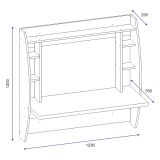Scrivania Bianco 6 Ripiani Un'anta 124x55x120h cm, 6 Vani - Buronzo