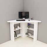 Scrivania Bianco Angolare 5 Ripiani 80x80x74h cm, 4 Vani - Mamette