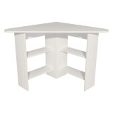 Scrivania Bianco Angolare 5 Ripiani 80x80x74h cm, 4 Vani - Mamette