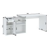 Scrivania Bianco Angolare un Cassetto 120x92x74h cm, 2 Ripiani - Linaza