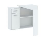Scrivania Bianco Angolare un Cassetto 120x92x74h cm, 2 Ripiani - Linaza