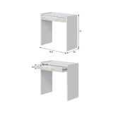 Scrivania Bianco Bianco Anticato un Cassetto Ripiani 81.5x40x77h cm, Ante - Veroli