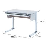 Scrivania Bianco Bianco Materiale Piano in Metallo Colore Ripiano Bianco 110x55x68h cm, Sfumatura Colore Struttura Bianco - Cardeto