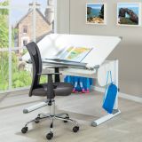 Scrivania Bianco Bianco Materiale Piano in Metallo Colore Ripiano Bianco 110x55x68h cm, Sfumatura Colore Struttura Bianco - Cardeto