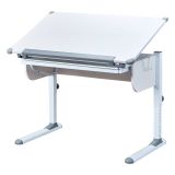 Scrivania Bianco Bianco Materiale Piano in Metallo Colore Ripiano Bianco 110x55x68h cm, Sfumatura Colore Struttura Bianco - Cardeto