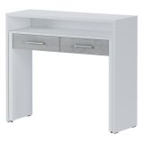 Scrivania Bianco Cemento Grigio Modulabile 2 Cassetti 98.6x36.6x86.9h cm, un Vano - Opaglio