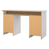 Scrivania Bianco Marrone Rovere 3 Cassetti 3 Ripiani 126x55x76h cm, Un'anta - Shanshan