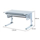 Scrivania Bianco Materiale Piano in Legno Nobilitato Colore Ripiano Bianco 110x55x68h cm, - Saiano