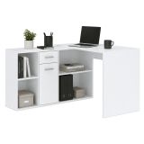 Scrivania Bianco Modulabile Angolare 122x120x75h cm, un Cassetto - Linare
