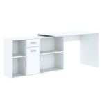 Scrivania Bianco Modulabile Angolare 122x120x75h cm, un Cassetto - Linare