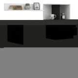 Scrivania Bianco Nero 7 Ripiani 2 Cassetti 120x60x74h cm, 4 Vani - Thiesi