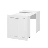 Scrivania Bianco Opaco 2 Ripiani 2 Ante 72x47x79h cm, Armadio Multiuso Richiudibile - Keylon