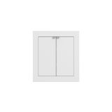 Scrivania Bianco Opaco 2 Ripiani 2 Ante 72x47x79h cm, Armadio Multiuso Richiudibile - Keylon