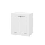 Scrivania Bianco Opaco 2 Ripiani 2 Ante 72x47x79h cm, Armadio Multiuso Richiudibile - Keylon