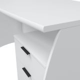 Scrivania Bianco Opaco Nero 3 Cassetti un Ripiano 136x67x72h cm, Sfumatura Colore Struttura Opaco - Azziz
