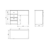 Scrivania Bianco Opaco Nero un Cassetto un Ripiano 98x45x74h cm, Un'anta - Cocham