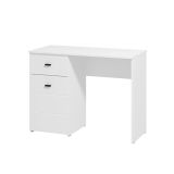 Scrivania Bianco Opaco Nero un Cassetto un Ripiano 98x45x74h cm, Un'anta - Cocham