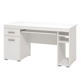 Scrivania Bianco Opaco un Cassetto 5 Ripiani 145x65.5x75.5h cm, Un&#039;anta - Massafra