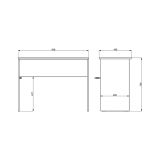 Scrivania Bianco Opaco un Ripiano Sfumatura Colore Struttura Opaco 98x45x74h cm, Sfumatura Colore Ripiano Opaco - Pichil