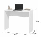 Scrivania Bianco Opaco un Ripiano Sfumatura Colore Struttura Opaco 98x45x74h cm, Sfumatura Colore Ripiano Opaco - Pichil