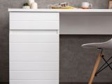 Scrivania Bianco un Cassetto un Ripiano 130x50x75.5h cm, Un'anta - Cambio