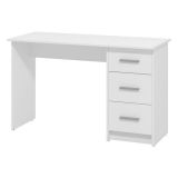 Scrivania Bianco un Ripiano 3 Cassetti 121x50x74.5h cm, Maniglie Incluse - Rifiano