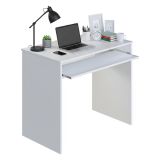 Scrivania Bianco un Ripiano Supporto pc 90x54x79h cm, Colore Ripiano Bianco - Ajeje