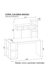 Scrivania Bootes, Scrittoio multiuso, Tavolo per ufficio porta PC, Piano di lavoro, 140x60 h154 cm, Bianco e Rovere