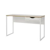 Scrivania Brielle, Scrittoio multiuso, Tavolo per ufficio porta PC, Piano di lavoro, 130x48 h77 cm, Bianco