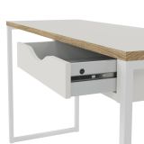 Scrivania Brielle, Scrittoio multiuso, Tavolo per ufficio porta PC, Piano di lavoro, 130x48 h77 cm, Bianco