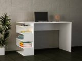 Scrivania Caelus, Scrittoio multiuso, Tavolo per ufficio porta PC, Piano di lavoro, 120x60 h75 cm, Bianco