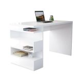 Scrivania Caelus, Scrittoio multiuso, Tavolo per ufficio porta PC, Piano di lavoro, 120x60 h75 cm, Bianco