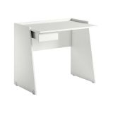 Scrivania Calendula, Scrittoio moderno con cassetto, Tavolo da studio o ufficio porta PC portalibri, 100% Made in Italy, 90x60h80 cm, Bianco