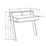 Scrivania Callirrhoe, Scrittoio multiuso, Tavolo per ufficio porta PC, Piano di lavoro, 94x50 h91 cm, Antracite