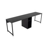 Scrivania Caprioli, Scrittoio multiuso, Tavolo per ufficio porta PC, Piano di lavoro, 240x60 h74 cm, Antracite
