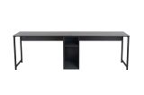 Scrivania Caprioli, Scrittoio multiuso, Tavolo per ufficio porta PC, Piano di lavoro, 240x60 h74 cm, Antracite