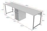 Scrivania Caprioli, Scrittoio multiuso, Tavolo per ufficio porta PC, Piano di lavoro, 240x60 h74 cm, Beige e Oro