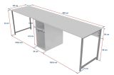 Scrivania Caprioli, Scrittoio multiuso, Tavolo per ufficio porta PC, Piano di lavoro, 240x60 h74 cm, Pino e Nero