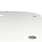 Scrivania Cezannine, Scrittoio multiuso, Tavolo per ufficio porta PC, Piano di lavoro, 200x230 h75 cm, Bianco e Grigio