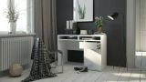 Scrivania Cherie, Scrittoio multiuso, Tavolo per ufficio porta PC, Piano di lavoro, 110x48 h77 cm, Bianco
