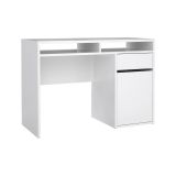 Scrivania Cherie, Scrittoio multiuso, Tavolo per ufficio porta PC, Piano di lavoro, 110x48 h77 cm, Bianco