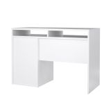 Scrivania Cherie, Scrittoio multiuso, Tavolo per ufficio porta PC, Piano di lavoro, 110x48 h77 cm, Bianco