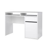 Scrivania Cherie, Scrittoio multiuso, Tavolo per ufficio porta PC, Piano di lavoro, 110x48 h77 cm, Bianco