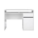 Scrivania Cherie, Scrittoio multiuso, Tavolo per ufficio porta PC, Piano di lavoro, 110x48 h77 cm, Bianco