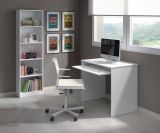 Scrivania Dayton, Scrittoio per ufficio con ripiano, Tavolo da studio porta PC da ufficio o cameretta, Tavolo da studio, 90x54h79 cm, Bianco