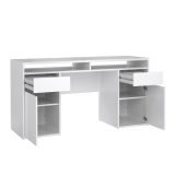 Scrivania Dina, Scrittoio multiuso, Tavolo per ufficio porta PC, Piano di lavoro, 48x149 h77 cm, Bianco